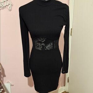 Forever 21 Black Long Sleeve Dress like new